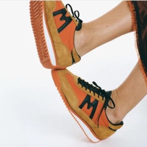 Karhu Athletic Sneakers in Orange and Tan with Black Detail main image 9